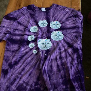 Taylor Swift Official Merch Tie Dye Cat Caticorn Olivia Purple T shirt 2x XXL